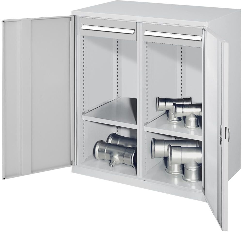 Kappes Schwerlastbeistellschrank Mod. 73 RAL 7035 Vollblechtüren mit Ausstattung (1472.04.1013)