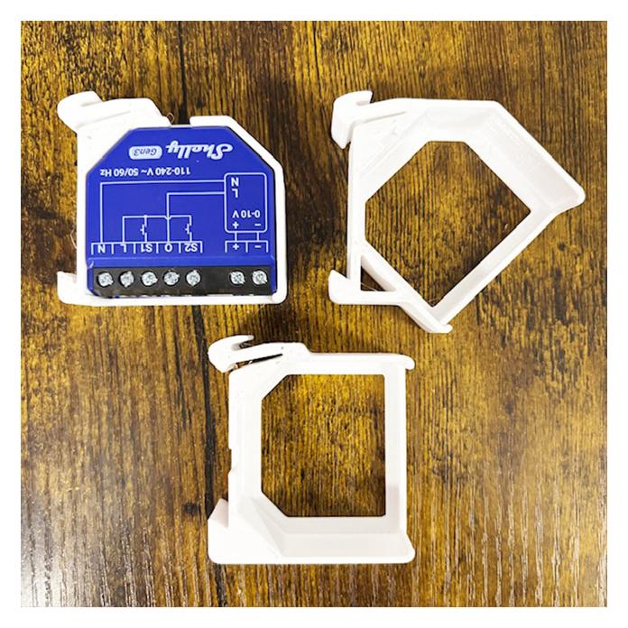 Shelly Zubehör / 90° SINGLE Hutschienenhalter für Dimmer 0/1-10V PM Gen3 (Dimmaktor) (9508451367396)