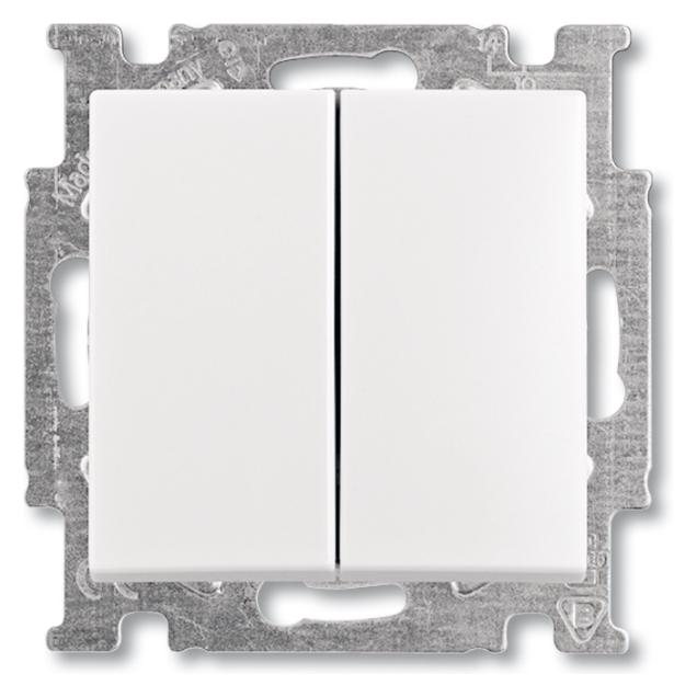 ABB basic55 Kronenschalter, mattweiss, 10A, 1 Modul, Lieferung inklusive Tasten (2CHB210554A4097)