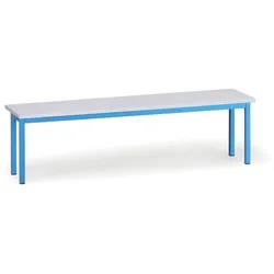 Umkleidebank, Sitz aus laminierte Spanplatte, Länge 1500 mm, blau