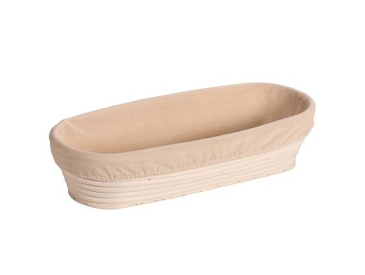 KESPER Gärkorb/Brotkorb mit Textilfutter, Material: Rattan, Maße: B: 35 x T: 15 x H: 8 cm, Farbe: Natur 19733