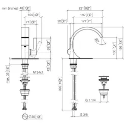 Dornbracht Waschtischarmatur mit Ablaufgarnitur CYO  33505811-42
