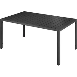 tectake Gartentisch Bianca Aluminium höhenverstellbar 150x90x75cm Schwarz Outdoor Tisch modern langlebig