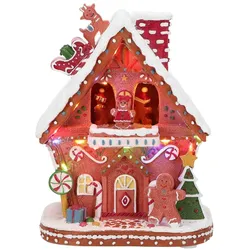 Gingerbread Candy House LED animiert 20cm