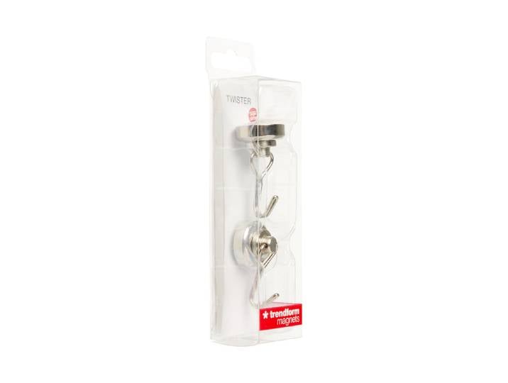 Magnethaken Twister 2er-Set silber