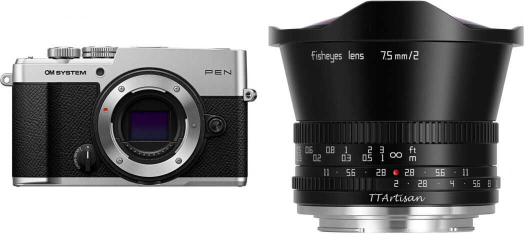 OM System PEN Silber + TTArtisan 7,5mm f2,0 Fisheye MFT