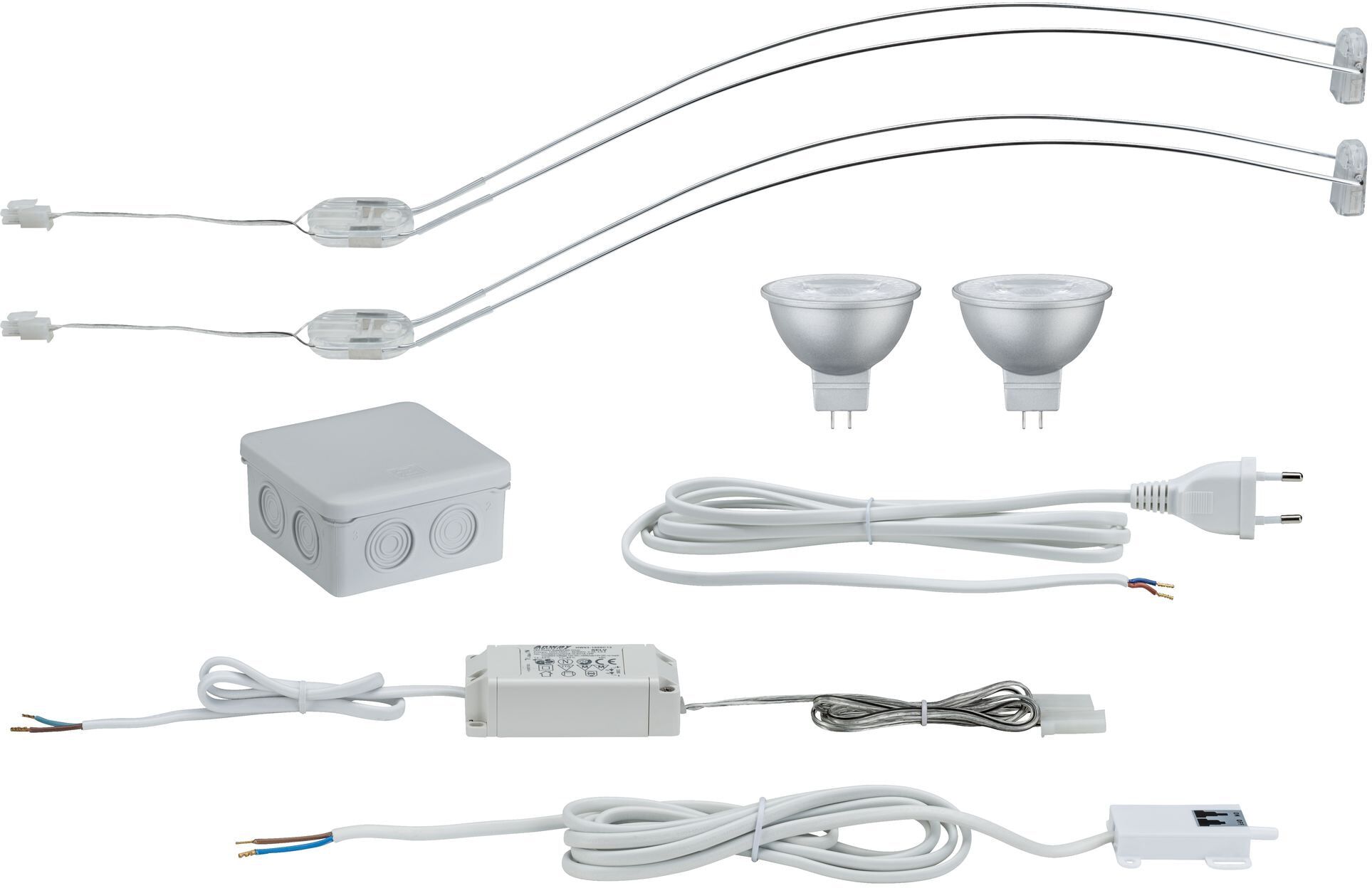 PAULMANN LED Bilderleuchte "Assistent II", grau (chromfarben), 2, Ø 5,1cm H: 17cm, 1 Stk., Leuchten, GU 5,3, LED Bilderleuchte