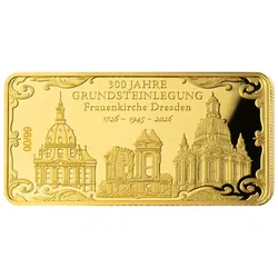 1/4oz-Feingoldbarren 300 Jahre Frauenkirche Dresden