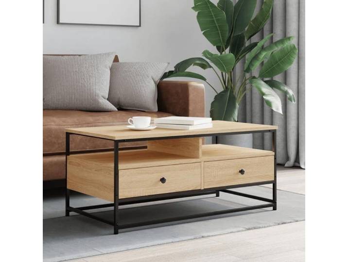 CHIC Table de salon Moderne Table basse chêne sonoma 100x51x45cm bois d'ingénierie FR27449