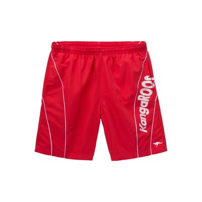 Badeshorts KANGAROOS, Herren, Gr. 7, N-Gr, rot, Microfaser, Polyester, unifarben, Badehosen Badeshorts, mit Kangaroos Schriftzug