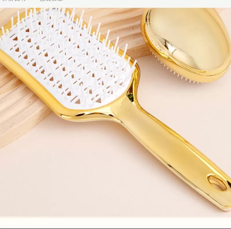 INF Hochwertiges Volumen-Haarbürsten-Set (2 Stück) - Entwirren & Kopfhautmassage Gold