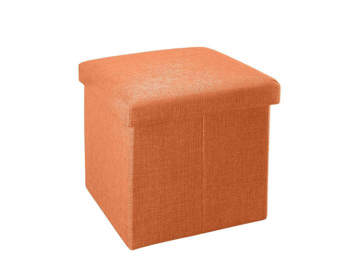 Intirilife Sitzhocker Faltbar 30/30/30 cm (Orange), Textil, 30x30x30 cm, Wohnzimmer, Sessel, Hocker, Sitzwürfel