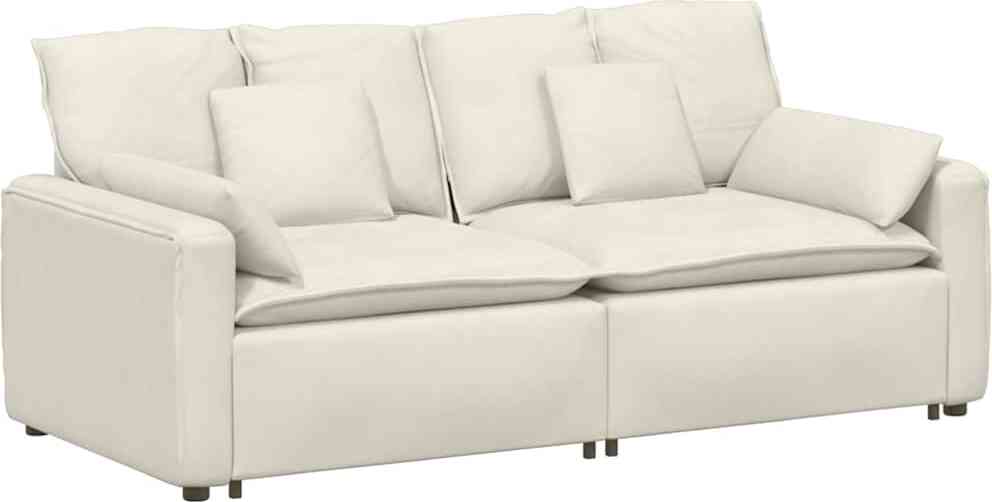 Modulares Sofa mit Kissen Cream