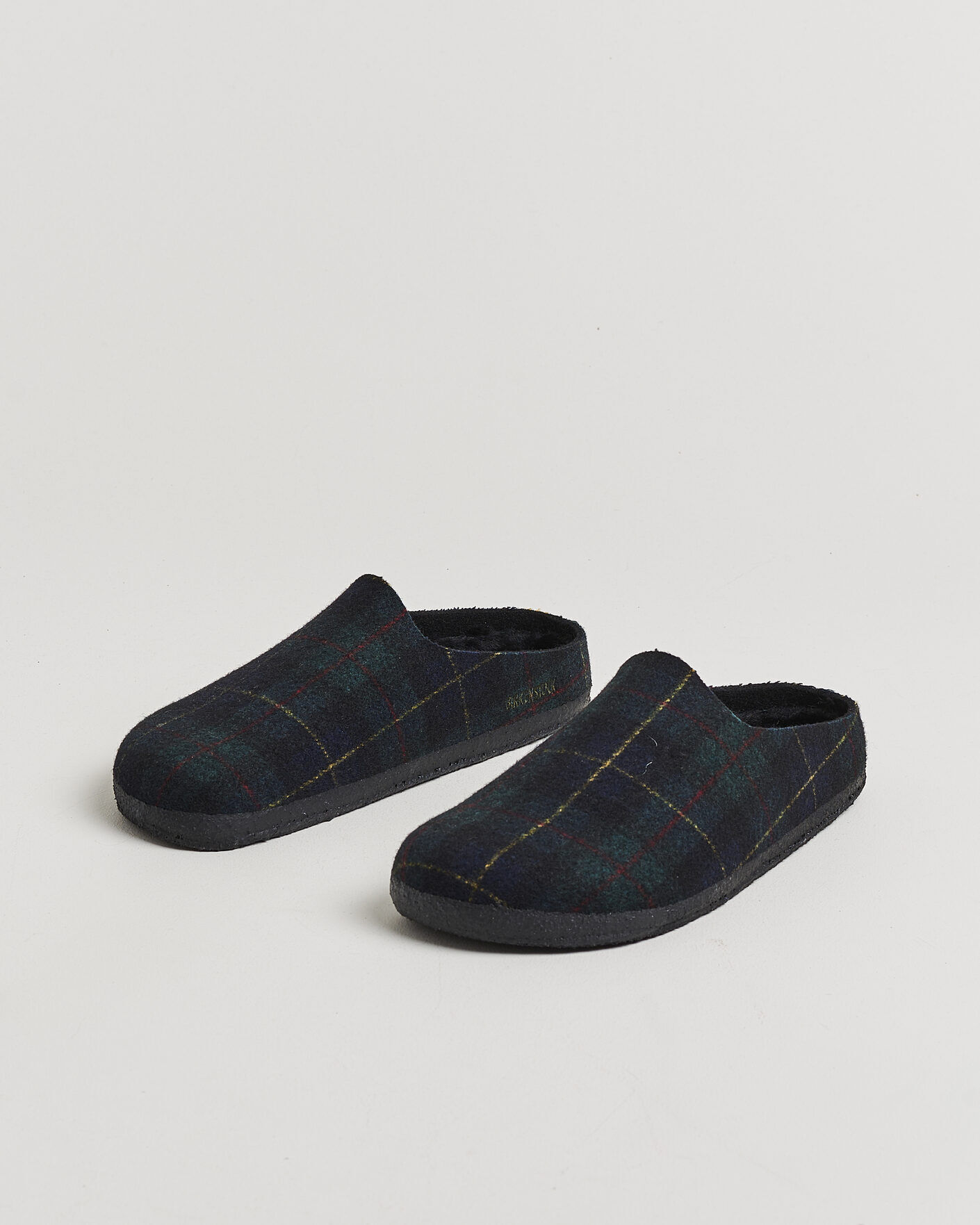 BIRKENSTOCK Amsterdam Wrapped Dip Shearling Green Navy Plaid men 46 Flerfarvet