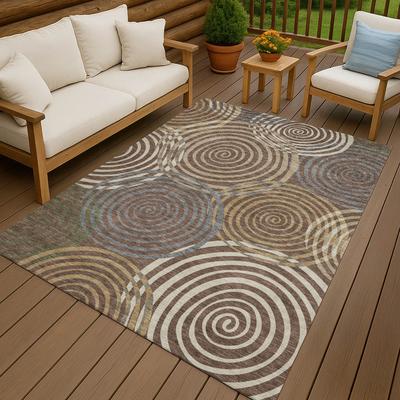 Addison Rugs Machine Washable Indoor/ Outdoor Contemporary Swirls Chantille Rug