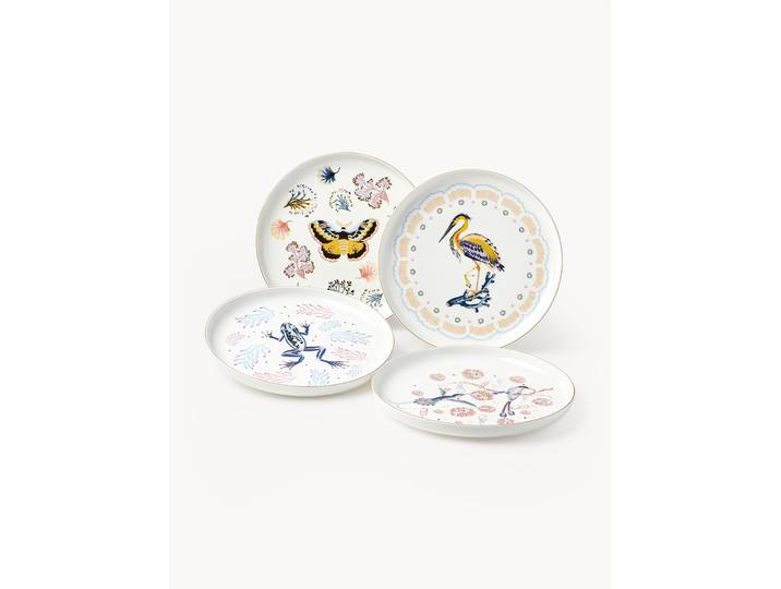 Assiettes plates Flamboyant, 4 pièces