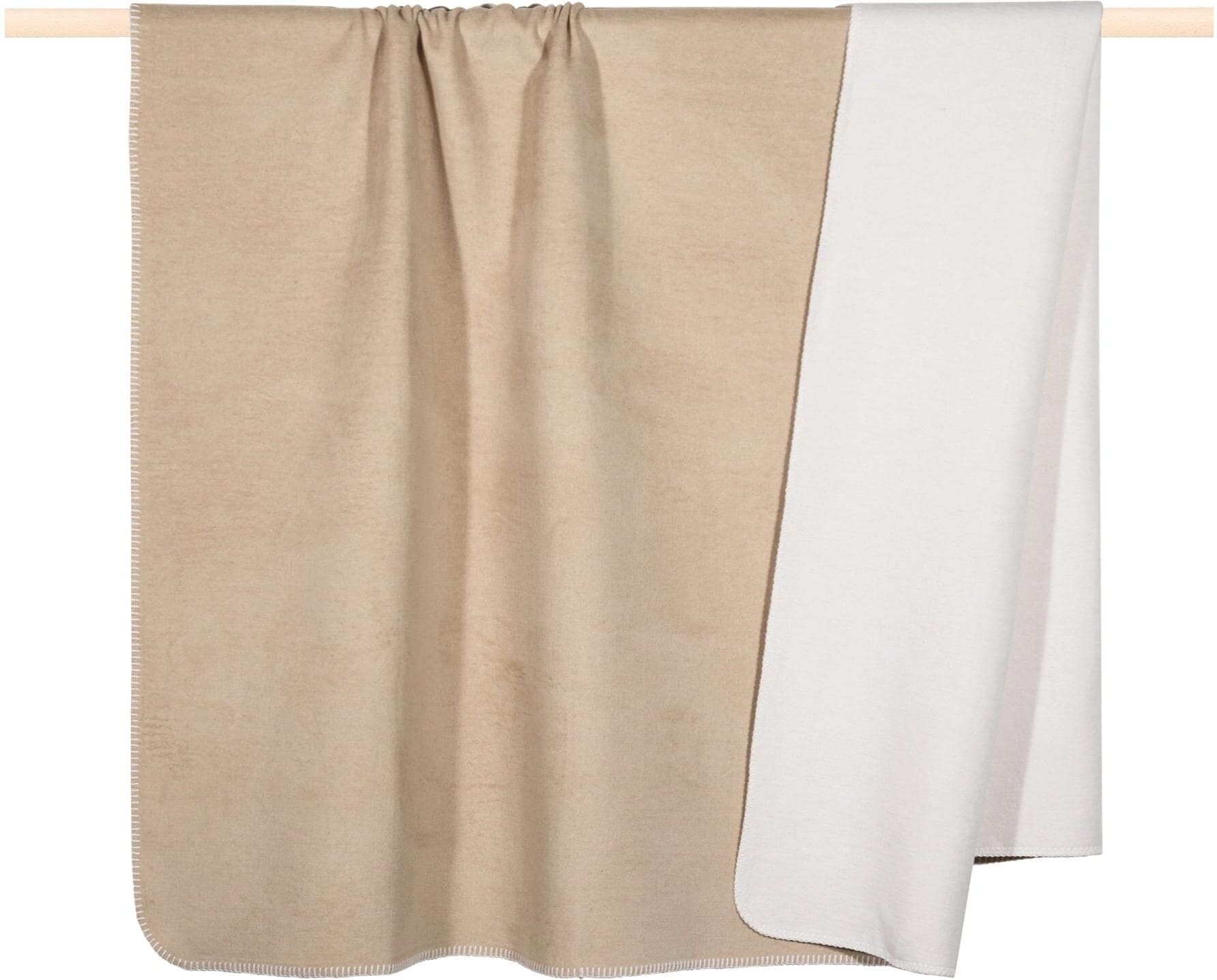 Wohndecke PAD "HOBART", beige (sand), B:150cm L:200cm, Mischgewebe, Wohndecken, Wohndecke, Made in Europe sand B/L: 150cm x 200cm