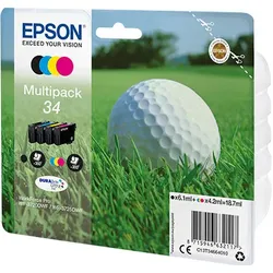 4 EPSON Original Golfball-Druckerpatrone 34