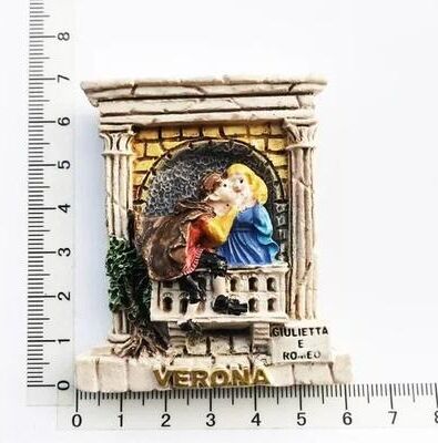 Inspired Finds Verona Italy Souvenir Fridge Magnet 3D Resin Travel Keepsake Decor juliet Balcony Scene