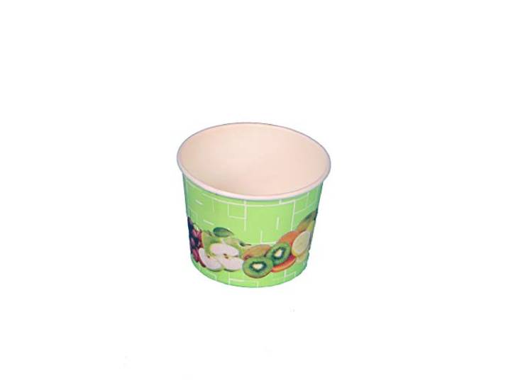 Pro DP 1800 Eisbecher Eiskrem Frozen Yoghurt to go Becher 140ml Papier/Pappe Grün Hellgrün Früchte Ø73mm 52mm hoch Made in Germany