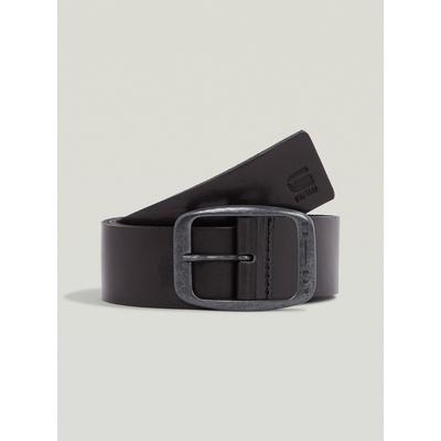 Gürtelschnalle G-STAR "Mett Gürtel", Damen, Gr. 115, braun (schwarz, schwarz metal), 100% Rindnarbenleder, Gürtel