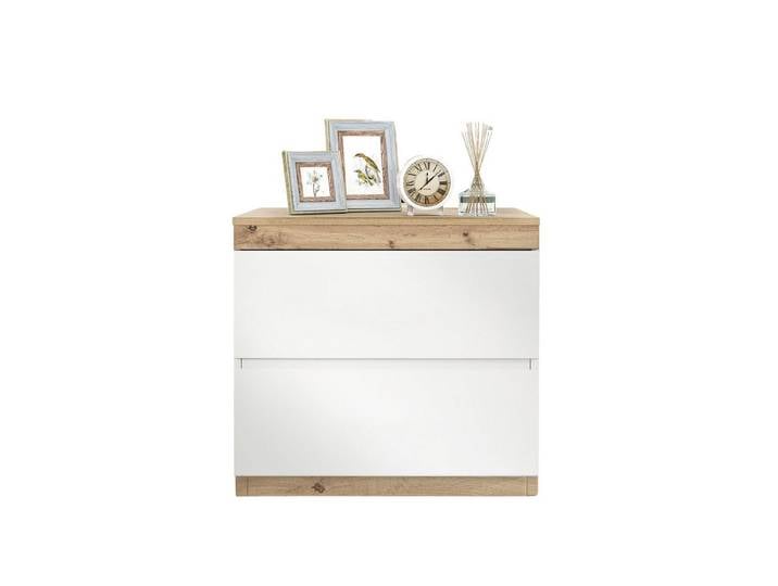 REDOM Nachttisch Nachtkommode (2 Schubladen), aus E1-Spanplatte, 55*55*40cm