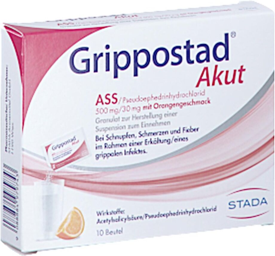 Grippostad Akut 500 mg/30 mg mit Orangengeschmack 10stk