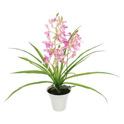 Kunstorchidee I.GE.A. "Künstliche Orchidee mit Topf", pink (rosa), B:35cm H:40cm L:30cm, Polyester, Kunstpflanzen, Dekoblume Kunstblume 40cm mit Blätter und Luftwurzeln im Topf Blume