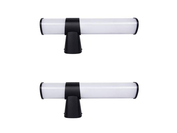 Nettlife Spiegelleuchte Wiesbaden(2Er-Set) 30/6.8/12.8 CM, Schwarz, Kunststoff, LED integrated, 6.8x12.8x30 cm, Lampen & Leuchten, Innenbeleuchtung, Wandleuchten, Spiegelleuchten