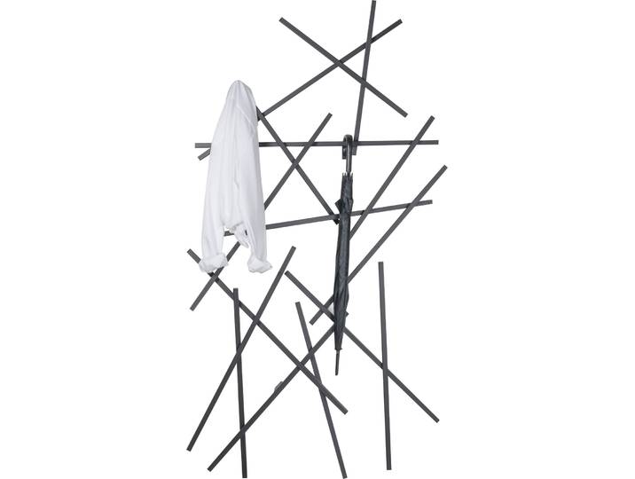 Garderobenleiste SPINDER DESIGN MATCHES , schwarz, B:100cm H:184cm T:15cm, Edelstahl, Garderobenhalter, Garderobenleiste, Breite 100 cm, Höhe 184 cm