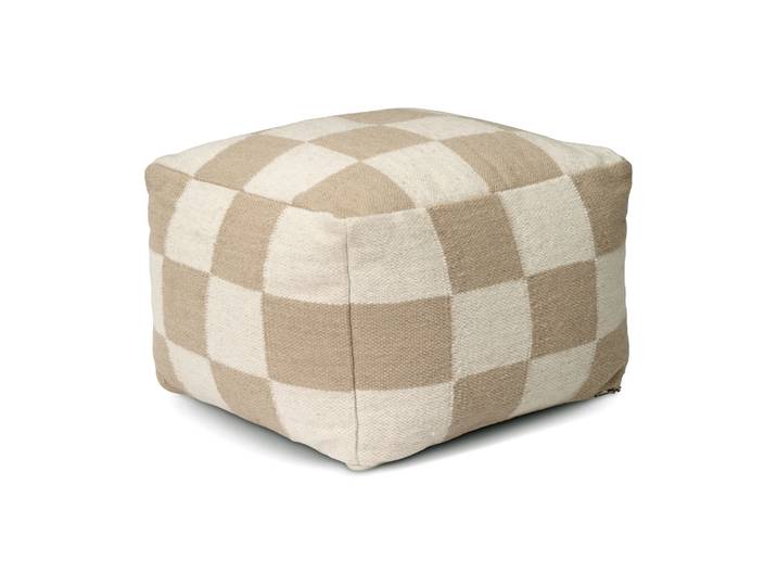 Classic Collection Square Pouf 50x50 cm Weiß-Natur