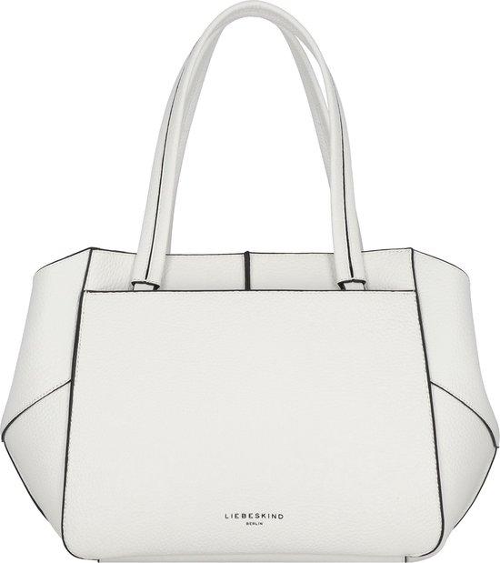Weißer Leder-Shopper mit Steinen