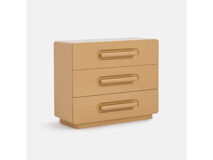 LA REDOUTE Commode 3 tiroirs, laqué brillant, NEWCOOL Marron Moka