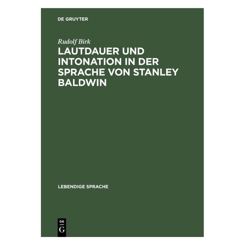 De Gruyter Birk:Lautdauer und Intonation in der Sp (Deutsch, Hardcover, Rudolf Birk) (67775685)