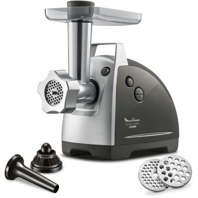 MOULINEX Fleischwolf "ME6868 Meat Mincer", silber (schwarz, silberfarben), B:23,5cm H:36,3cm T:47,4cm, Zerkleinerer, 4 Zubehörteile inbegriffen, sicheres Reverse-System, schwarz/silber