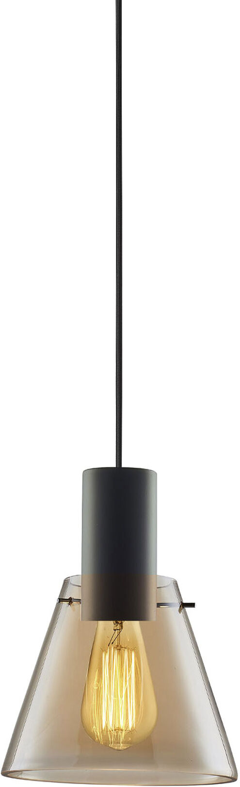 Isoled Pendelleuchte, Amber Concave Glas, E27, 20cm, 50-300cm