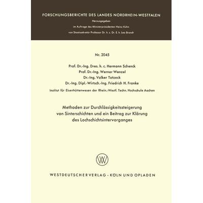 Methoden zur Durchlässigkeitssteigerung von Sinterschichten und ein Beitrag zur Klärung des Lochschichtsintervorganges, Taschenbuch von Hermann