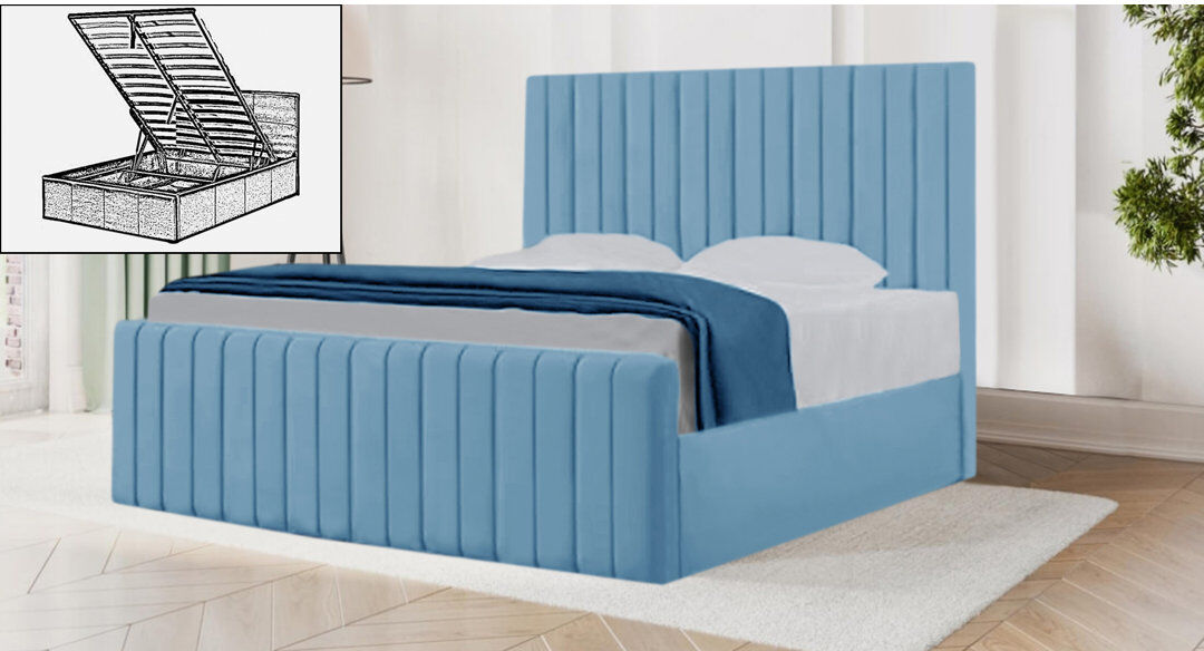 Brayden Studio Sophia Storage Bed Sky Blue Single (3')