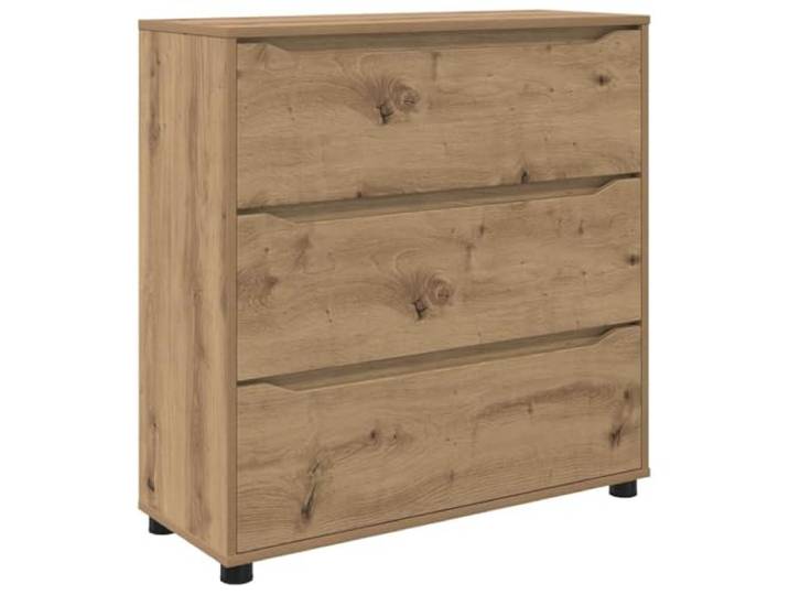 KDVXBCQJH Aufbewahrungsschrank Artisan-Eiche Kommode 80x31x81 cm Schlanke Anrichte mit 3 Schubladen für Wohnzimmer und Schlafzimmer, höhenverstellbar mit Pflegeleichtigkeit.