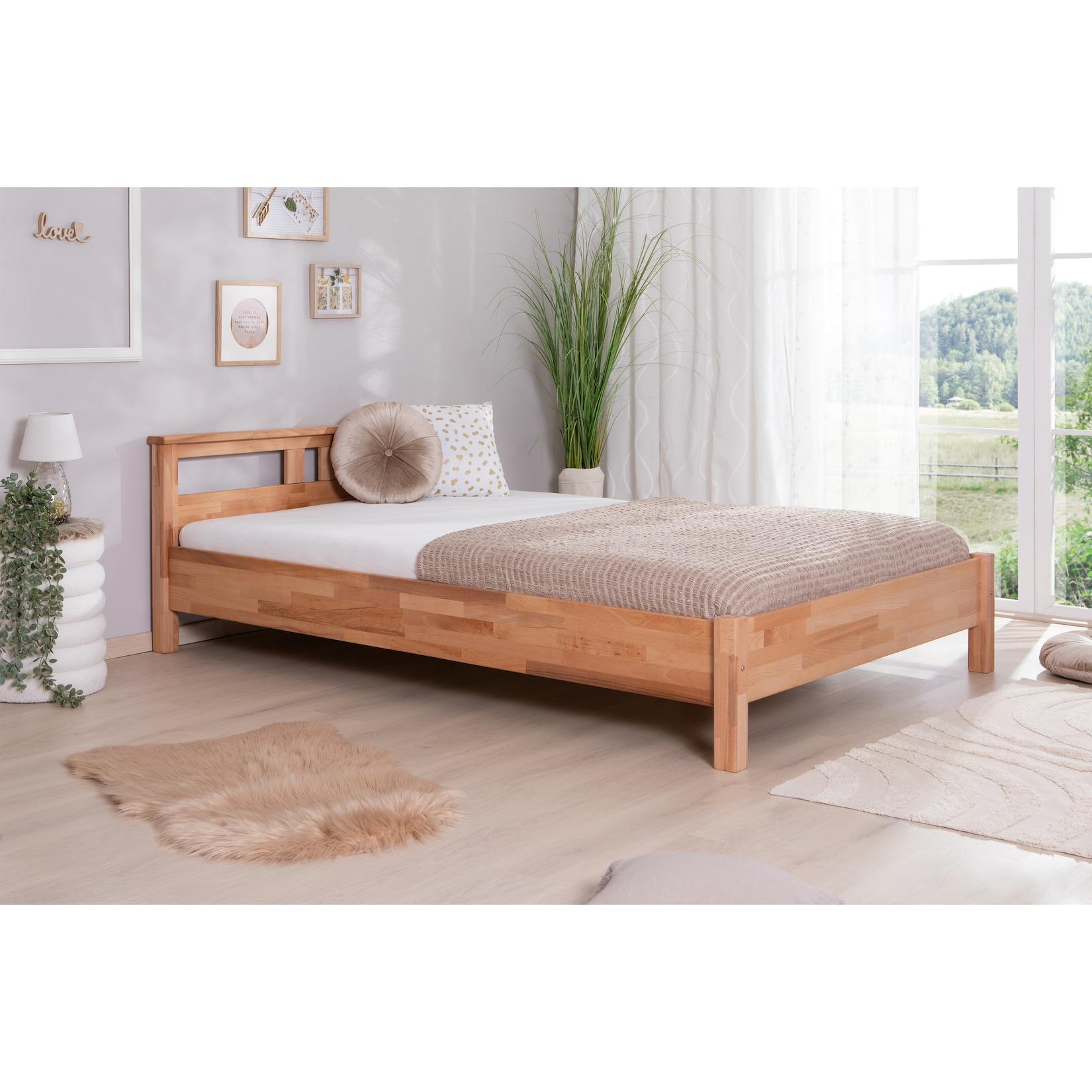 TiCAA Einzelbett und Doppelbett "Merci" Buche mit geölter Oberfläche