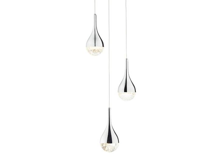 LED-Pendelleuchte Frizzante 26 x 144 x 26cm Silber 3 Hauptmaterial: Glas Sekundärmaterial: Stahl, verchromt Nicht austauschbare LEDs
