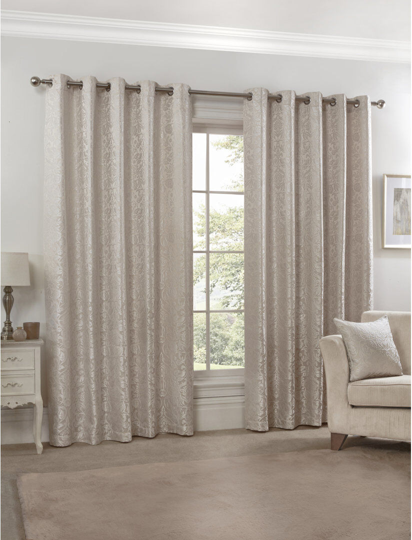 Mercer41 Eden Room Darkening Curtain Cream 228 W x 228 D cm
