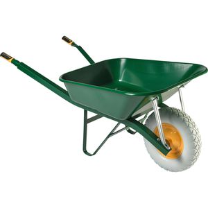 Haemmerlin Schubkarre Winkeleisenkarre, Tragkraft 250 kg, mit pannensicherer Bereifung, Stahlmulde, 100 Liter