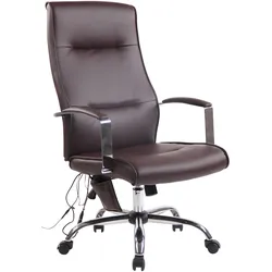 CLP Bürostuhl Portland Kunstleder mit Massagefunktion   Farbe: braun, Material: Kunstleder