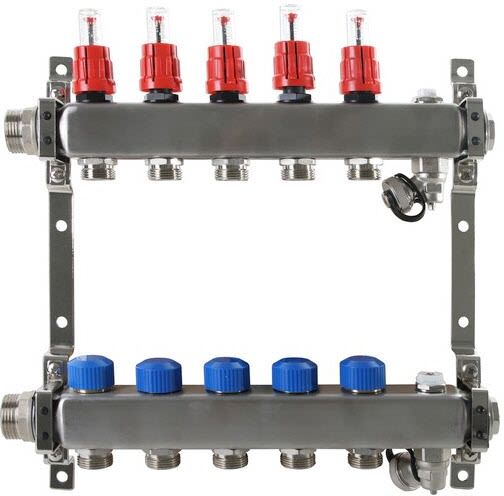 Megabad Profi Collection Fußbodenheizung-Heizkreisverteiler für 6 Heizkreise