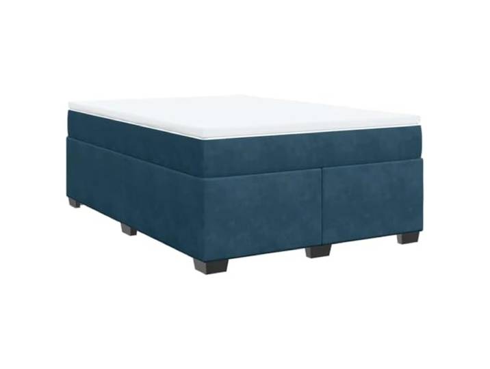 vidaXL Boxspringbett mit Matratze Dunkelblau 140x200 cm Samt