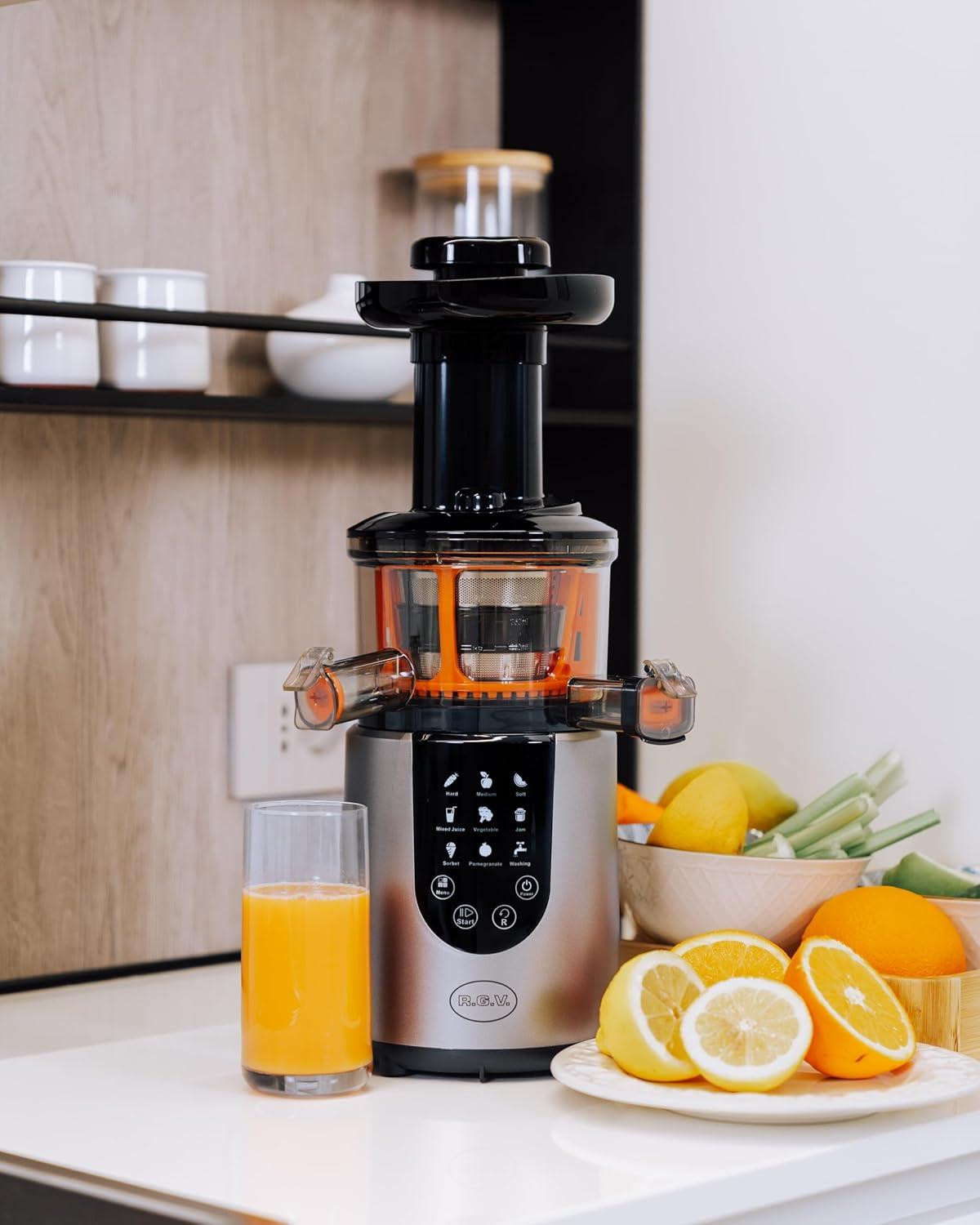 Selius Slowjuicer Sapcentrifuge met Digitaal Touchscreen - Zilverkleurig