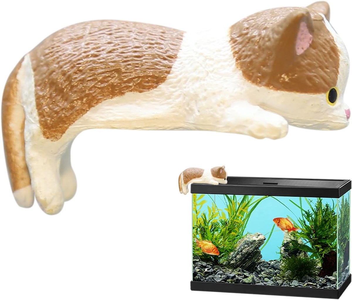 Set van 2 multicolor katten beeldjes voor bureau decoratie