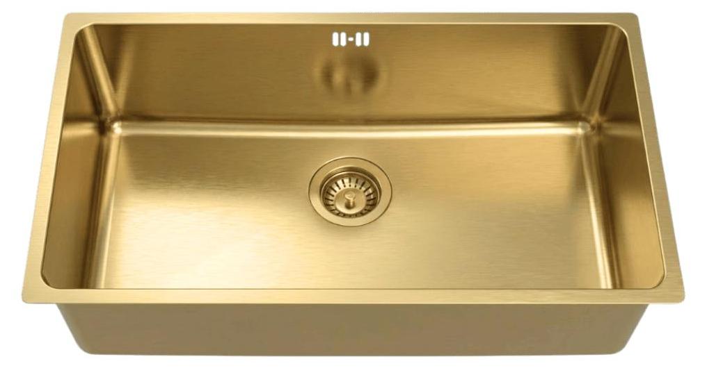 Inoxa Spüle, Modell: 1 große Einzelbecken, Größe: 76x44 cm, Material: gebürsteter Edelstahl, Marke: Essebagno