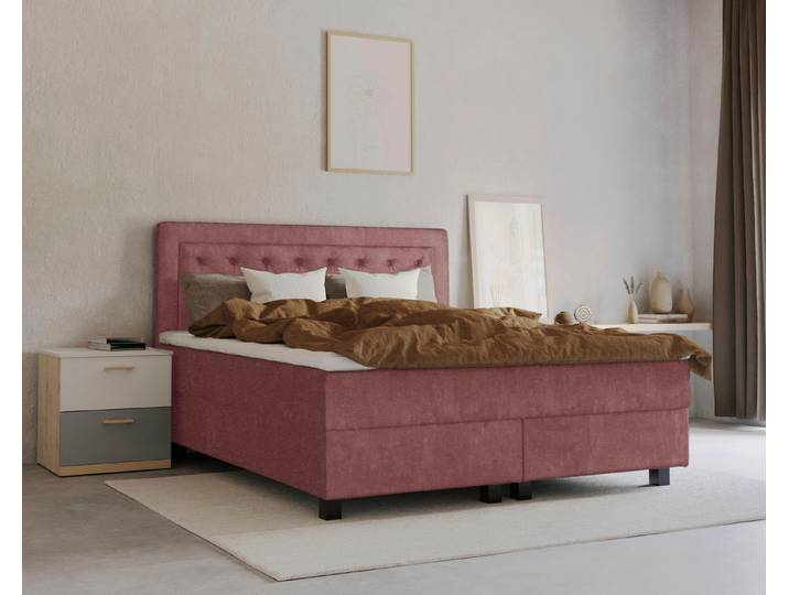 Home affaire Boxspringbett Jeanne, inkl. Topper mit Taschen-Federkernmatratze